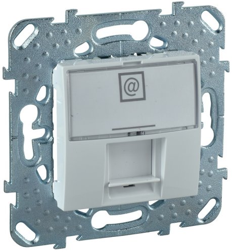 Розетка компьютерная без рамки Schneider Electric Unica 1-м. RJ45 5e белый картинка